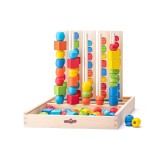 Cumpara ieftin Joc logic de reprodus cu margele din lemn, 55 piese, Woodyland