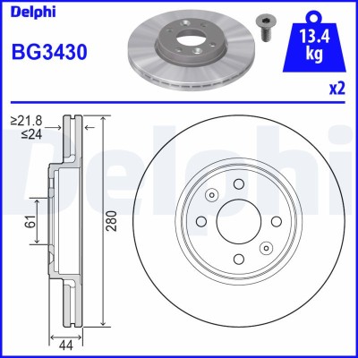 DELPHI BG3430 Disc frana foto