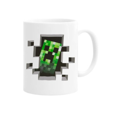 Cana alba personalizata creeper minecraft, INOVATIX&amp;reg;. 330ml foto