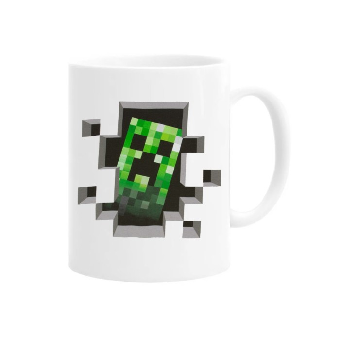 Cana alba personalizata creeper minecraft, INOVATIX&reg;. 330ml