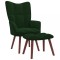 Gossi scaun de relaxare cu taburet, verde inchis, catifea