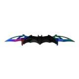Cumpara ieftin Briceag Cutit Vanatoare Tactic, 32cm, 2 Lame Otel Inoxidabil, Multicolor Fade Batman Style, Ideal Drumetie, Camping, Pescuit