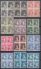 ROMANIA1930 LP 83 f/s REGELE MIHAI I UZUALE CU SUPRATIPAR 8 IUNIE 1930 SERIA IN BLOC DE 4 TIMBRE STARE MNH, Nestampilat