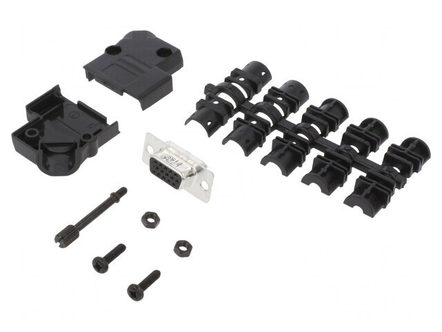 Conector D-Sub 15 pini mamă 45&deg; pentru cablu