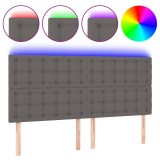 Cumpara ieftin Tablie cu LED-uri, gri, 160x5x118/128 cm, piele ecologica