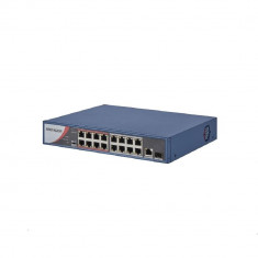 Switch poe 16 porturi hikvision ds-3e0318p-e/m(b) l2 l2 unmanaged 16 10/100m rj45 poe ports 1 foto