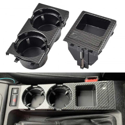 Suport Pahare si Monede compatibil cu BMW 3 Series E46 (1998-2005) negru-carbon foto