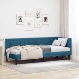 VidaXL Cadru de pat colțar cu headboard albastru 80 x 200 cm Catifea