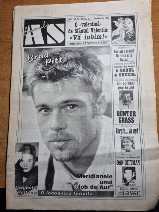 ziarul formula as 12 -19 februarie 1996 - brad pitt , dan bitman , cristian teodorescu