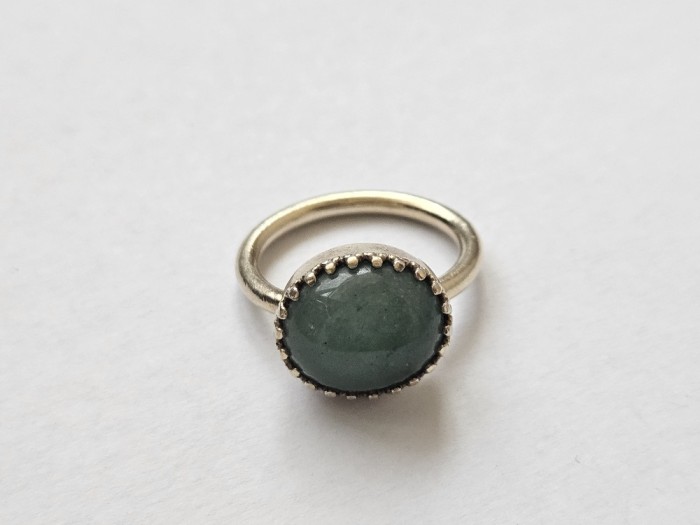 Inel argint aurit cu aventurin #3029