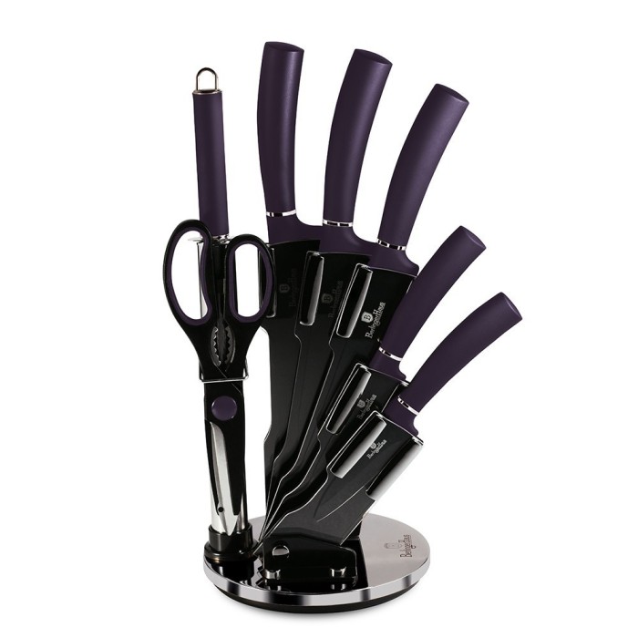 Set de cutite cu suport, Berlinger Haus, BH 2560, 8 bucati, Purple collection