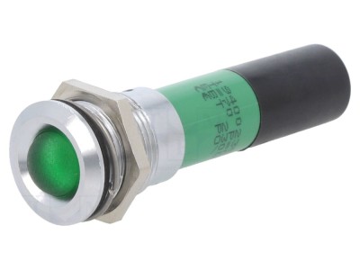 Lampă de control LED verde 230V foto