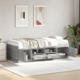 VidaXL Pat de zi cu sertare fără saltea, gri sonoma, 75x190 cm 3280263