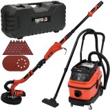 Yato YT-82350 + YT-85715 - Slefuitor pentru pereti 710 W 225 mm valiza plastic accesorii + Aspirator umed-uscat 1600 W 180 mbar 30 l priza scule elect