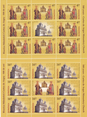 BISERICA MANASTIRII CURTEA DE ARGES,MINICOLI,2012,Lp.1956f MNH ** . foto