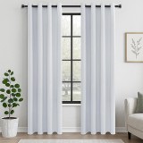 Cumpara ieftin Set 2 Draperii Blackout, 140 x 225 cm, Prindere pe sina cu Inele , Alb - CN