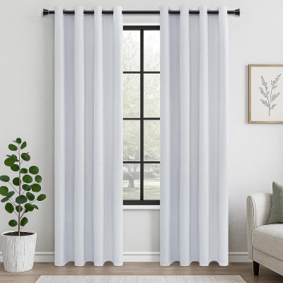 Set 2 Draperii Blackout, 140 x 225 cm, Prindere pe sina cu Inele , Alb - CN foto