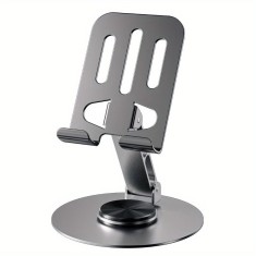 Suport de birou pentru telefon sau tableta, flippy, din metal, pliabil, 5.7 x 13.5 x 8.7 cm, universal, gri metalic