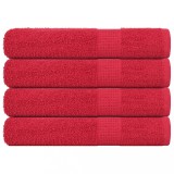 VidaXL Prosoape pentru saună 4 buc Roșu 80x200 cm 360 g/m&sup2; 100% bumbac
