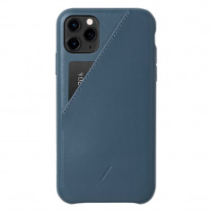 Carcasa din piele naturala Native Union Clic Card compatibila cu iPhone 11 Pro Max Indigo foto