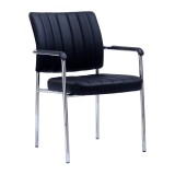 Cumpara ieftin Scaun birou piele ecologica neagra crom Florin 63x56x83 cm