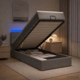 Cumpara ieftin Pat Ottoman cu Saltea si LED Gri deschis 80 x 200 cm Tesatura