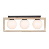 Plafonieră modernă Klausen Artful PL3, 3xE27, lemn natur, 66x15x24.5 cm, corp de iluminat elegant pentru living, dining sau hol, design contemporan