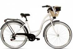 Bicicleta Goetze&amp;reg; Mood 7 viteze Roata 28&amp;quot;, 160-185 cm inaltime, Alb/Negru foto