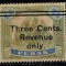 Perak 1900 - Three Cents Revenue supr. pe $5 nestampilat cal.II