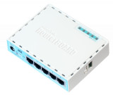 Router MikroTik hEX RouterOS L4, 5 porturi LAN Gigabit, 256MB RAM