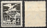 Rom&acirc;nia - 1929 - Timbru Oficial / Vultur cu steag - val. 4 lei - neuzat (RO20), Nestampilat