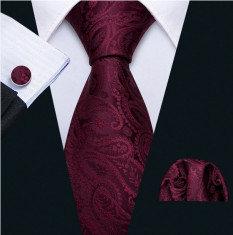 Set cravata + batista + butoni - matase 100% - model 351 foto