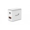 ALIMENTATOR retea Genius Quick Charge 20W, 1 x USB-A + 1 x USB Type-C, PD 20W USB-C sau USB-A, alb, &quot;32590005400&quot; (timbru verde 0.18 lei)