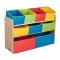 Organizator lemn copii, raft dulap depozitare jucarii/car?i, 3 nivele - COLORS