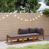 Gossi set mobilier de gradina cu perne, 3 piese, lemn masiv de acacia