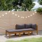 Gossi set mobilier de gradina cu perne, 3 piese, lemn masiv de acacia
