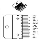 Amplif. audio stereo in punte pt auto 2x20w, Oem