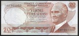 TURCIA 20 LIRE 1983 ND , prefix I , UNC [1] P- 187 , necirculata
