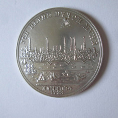 Medalie germana 1960 argint 925 cu marcaj,5 Ducați(1/2 Portugaloser)Hamburg 1723