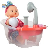 Bebelus cu cadita si accesorii de baie, MalPlay 108255