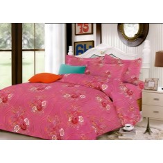 Lenjerie de pat pentru o persoana cu husa de perna dreptunghiulara, Classic, bumbac ranforce, gramaj tesatura 120 g/mp, multicolor