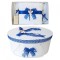 Set trusou botez si cutie trusou, Ingeras, dantela albastra, Denikos&reg; 445