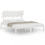 Cumpara ieftin Cadru de pat, alb, 160x200 cm, lemn masiv