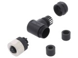 Conector M12 mamă 4 pini, unghi 90&deg;