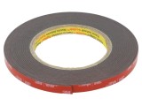 Bandă de fixare 3M acril neagră 9mm x 5,5m x 1,6mm