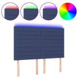 Cumpara ieftin Tablie de pat cu LED, albastru, 144x5x118/128 cm, textil