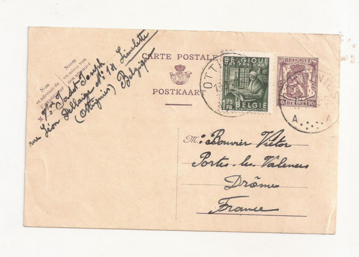 FV3-Carte Postala- BELGIA - Carte Postale, circulata 1950