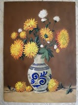 Vas cu flori, acrilic pe carton, semnat P. Epurescu, 25 x 35 cm, neinramat foto