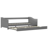 Cumpara ieftin Cadru pat canapea, extensibil, gri, 90 x 200 cm, lemn de pin