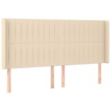 Cumpara ieftin Tablie de pat cu aripioare, crem, 163x16x118/128 cm, textil